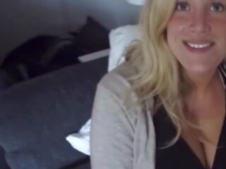 Attractive Blonde MILF with Nice Milky Cleavage: Free HD sex video f8